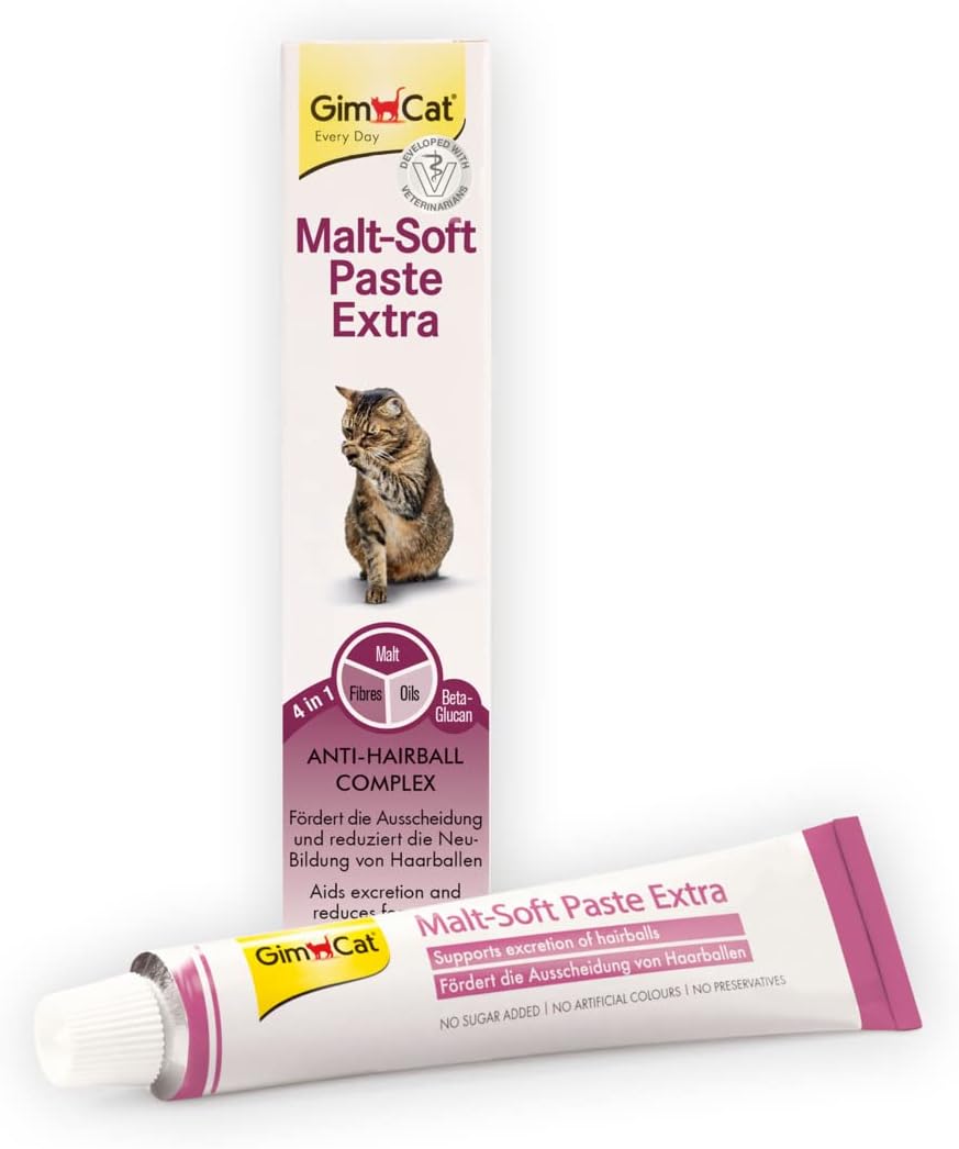 GimCat Pasta de Malta Extra con Corteza de Olmo para Gatos - Tubo 200 g