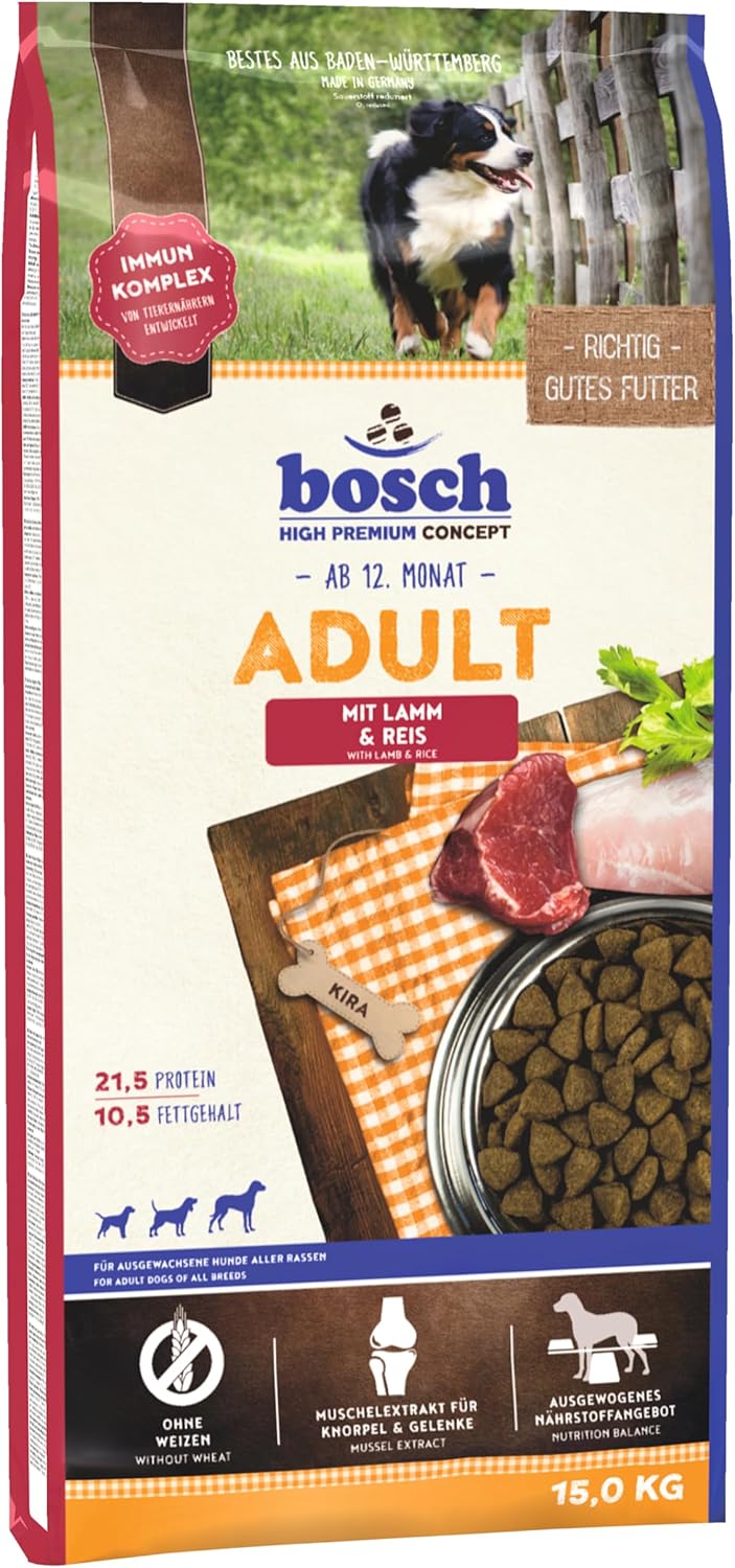 bosch HPC Adult con cordero y arroz – Alimento seco para perros adultos