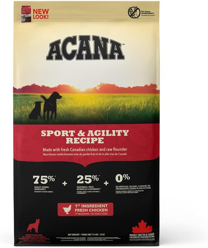 Acana Sport & Agility, Comida para Perros, Ingredientes Frescos, un saco, 17000