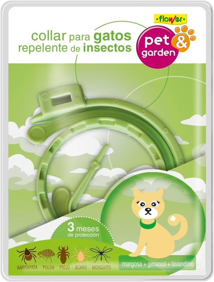 Flower - Collar Repelente de Insectos para Gatos – Protección 3 Meses