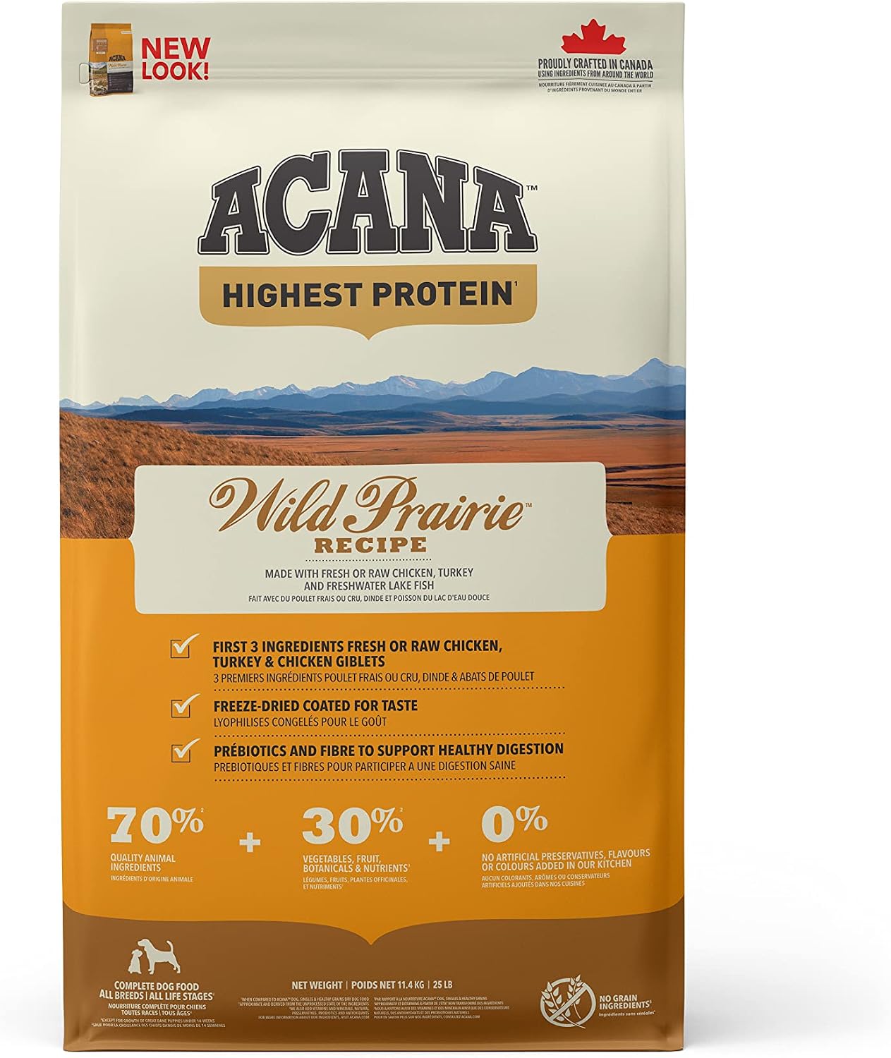 Acana Wild Prairie Comida para Perros - 11400 gr