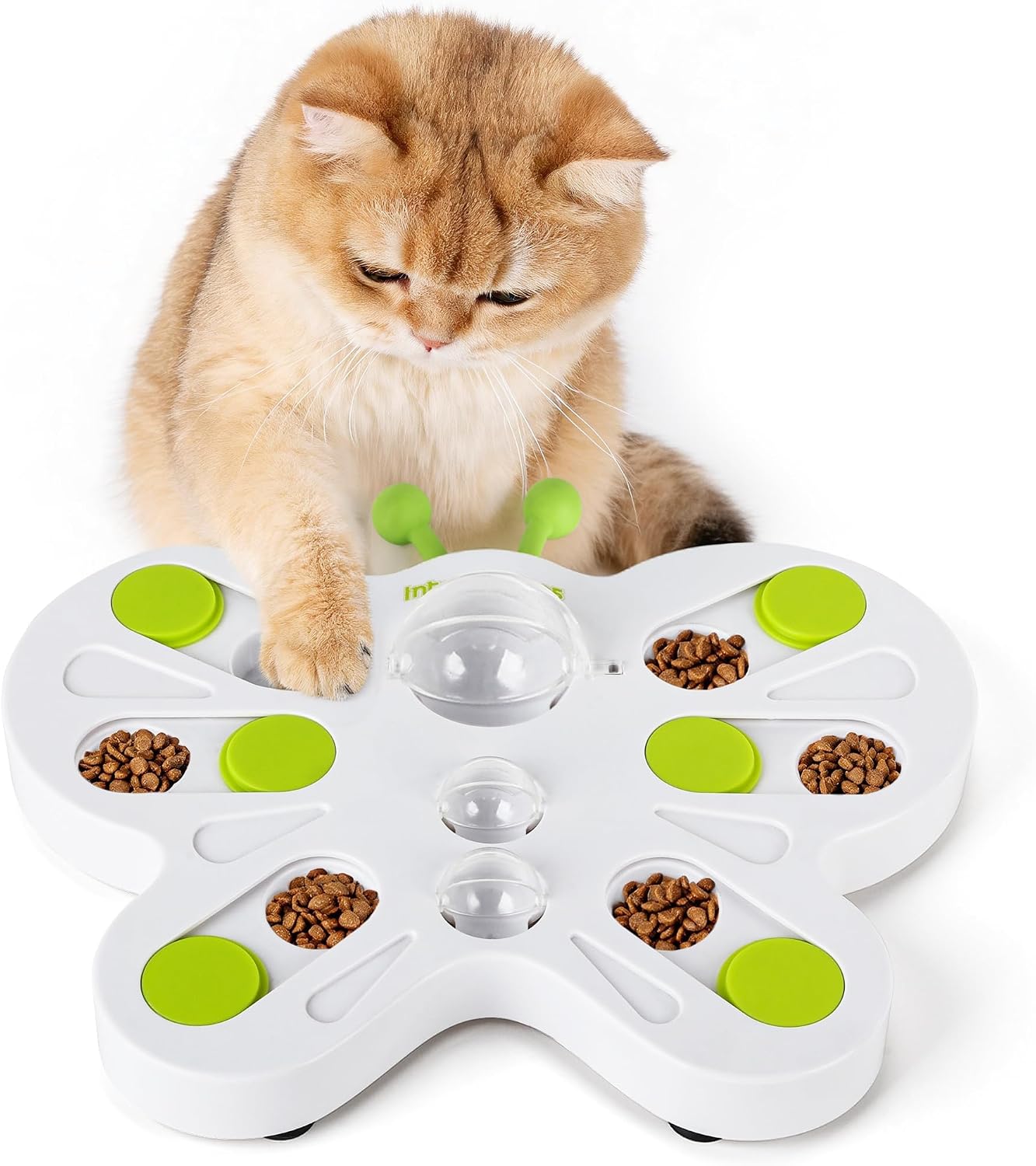 ALL FOR PAWS Comedero Interactivo para Gato, Rompecabezas de Golosinas, Juego