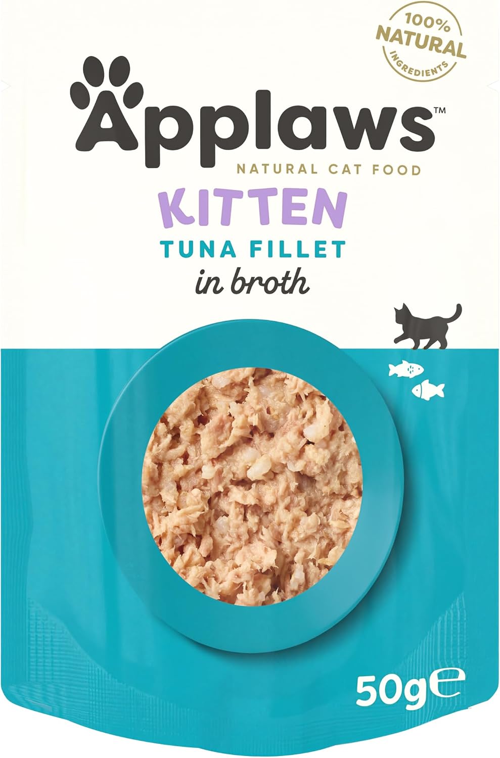 Applaws Natural Kitten Wet Cat Food Pouch, Kitten Tuna in Broth - 12 x 50g