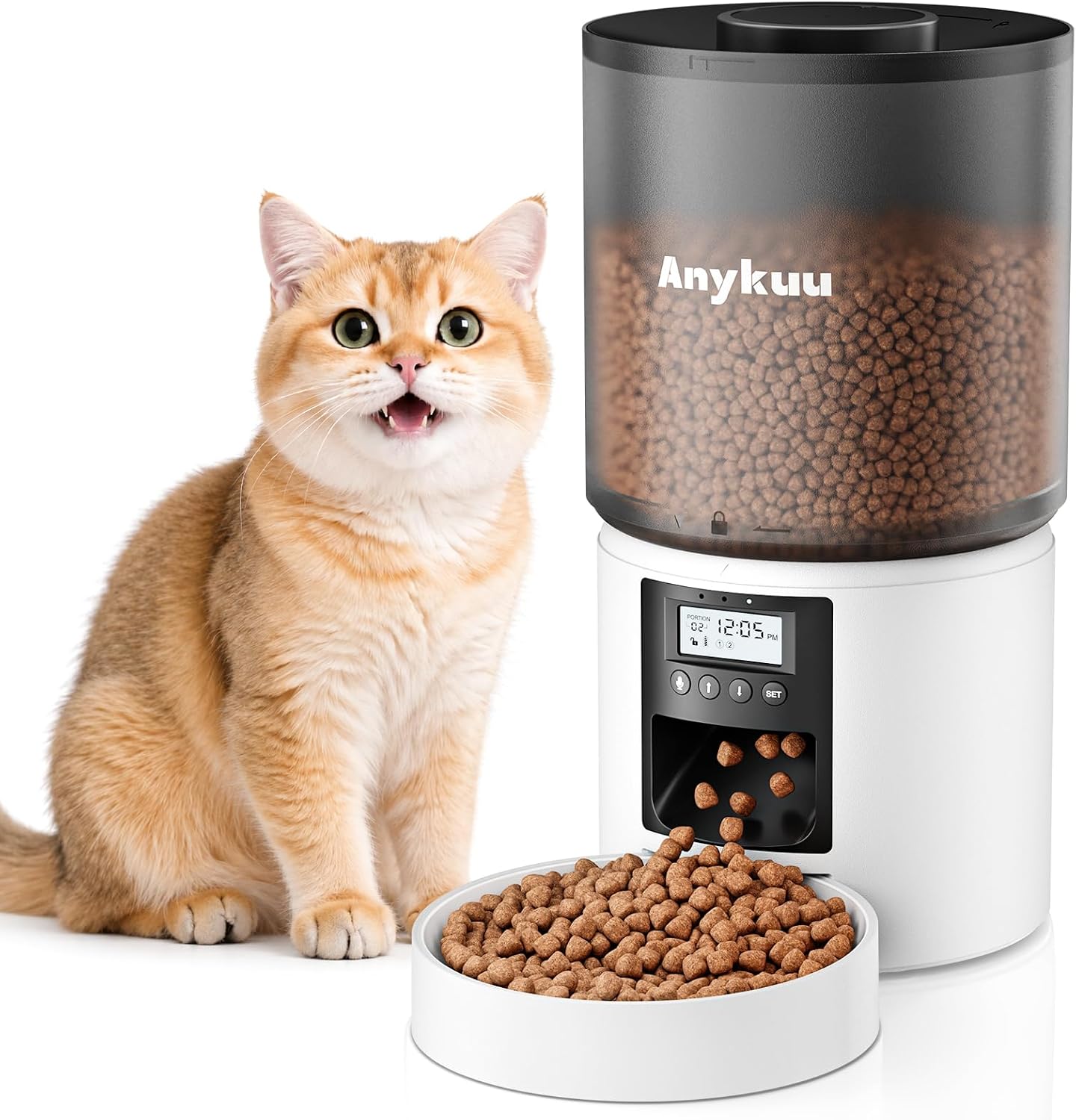 Anykuu Comedero Automático para Gatos 4L, 1-6 Comidas al Día – Enregistrement