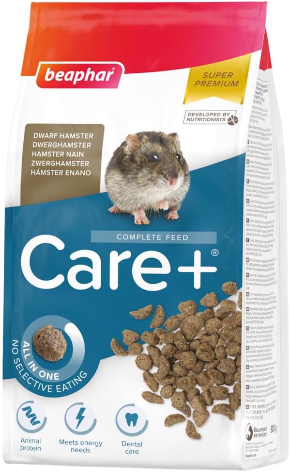 Beaphar - Care+ Pienso Super Premium - Comida para Hamster Enano - 500g - Alto