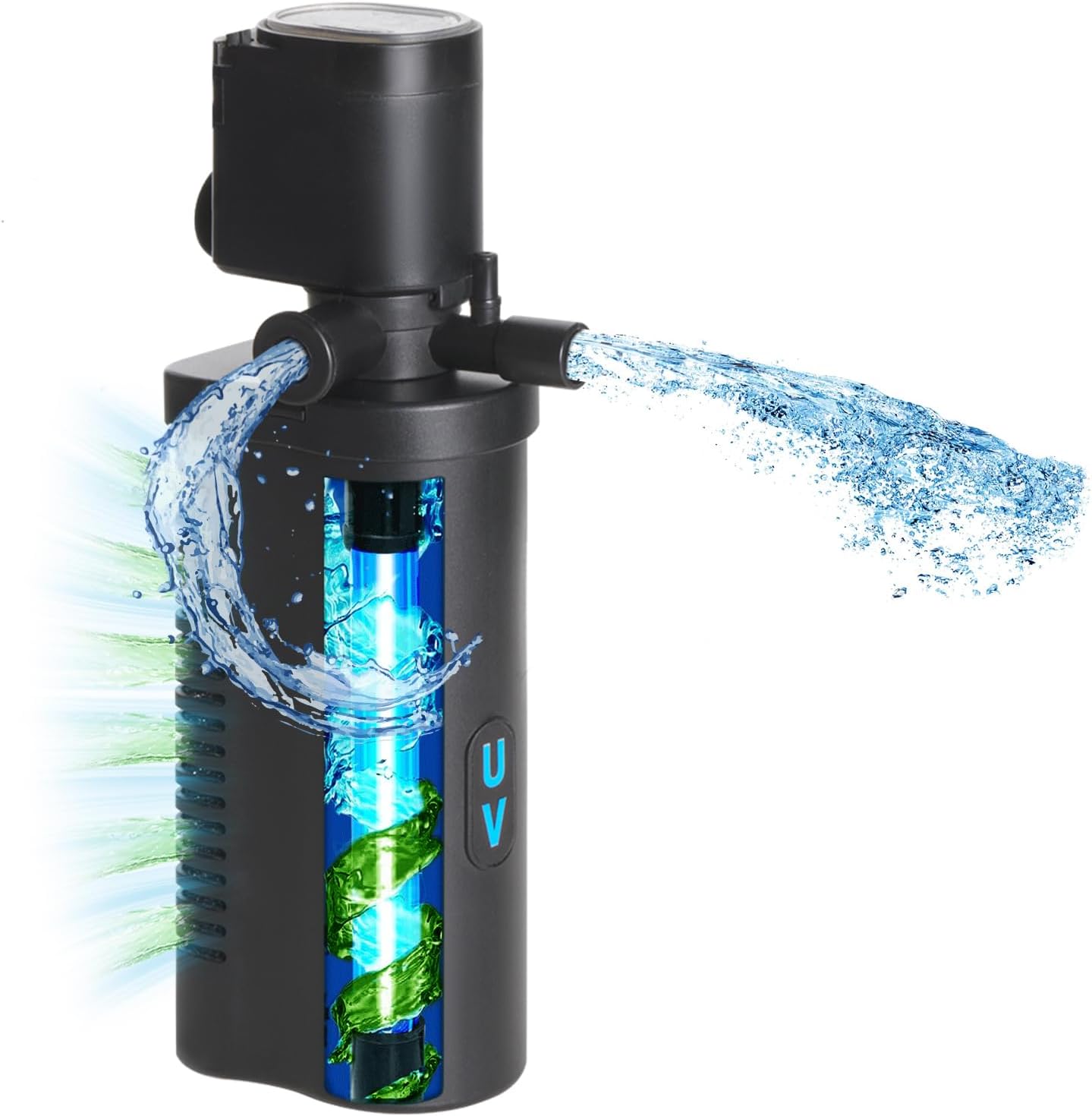 Tararium Filtro Interno Acuario 40-150L, 600L/h con Luz 6W UV – Bomba