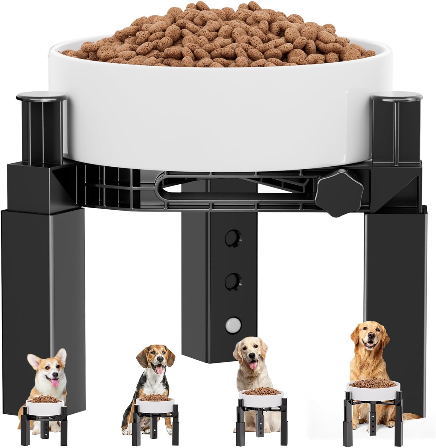 X XBEN Comedero Elevado para Perro con 4 Alturas Regulables y Anchura