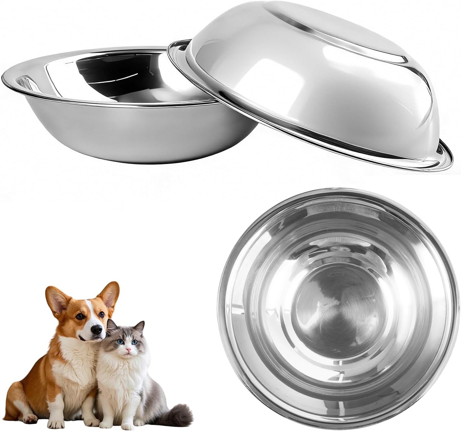 6 Piezas Comedero para Gatos de Acero Inoxidable, – Cuencos de Acero Inoxidable