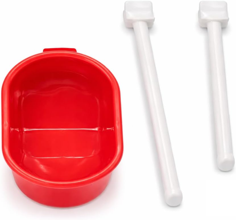 Genérico Bañera para Pájaros con 2 Palos de Montaje para Jaula, Rojo, Accesorio