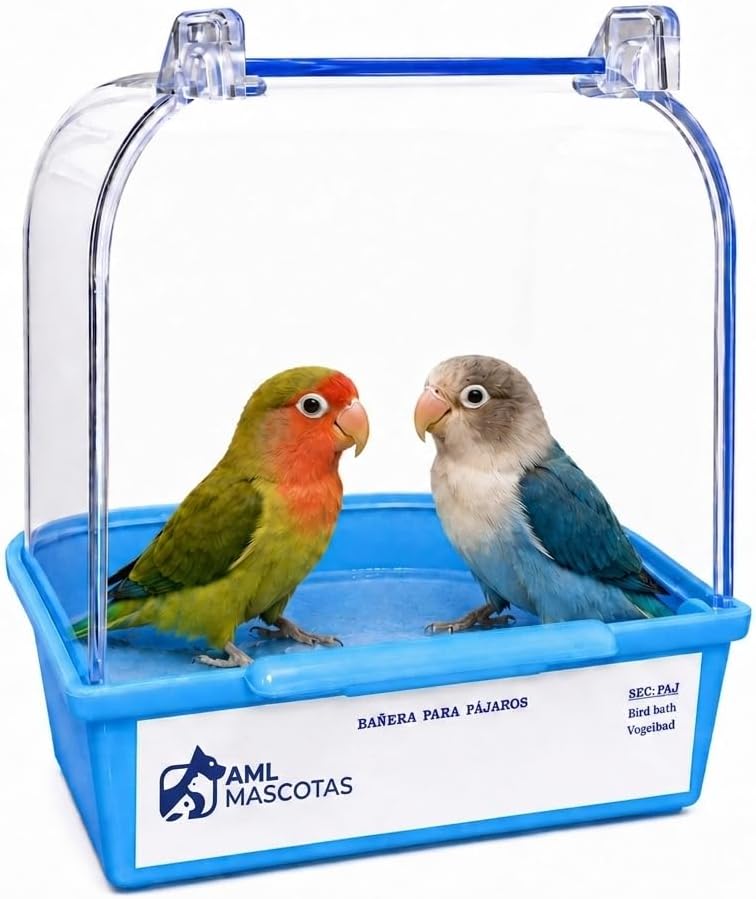 Bañera para Pájaros, Accesorio de Jaula para Periquitos, Canarios y Agapornis