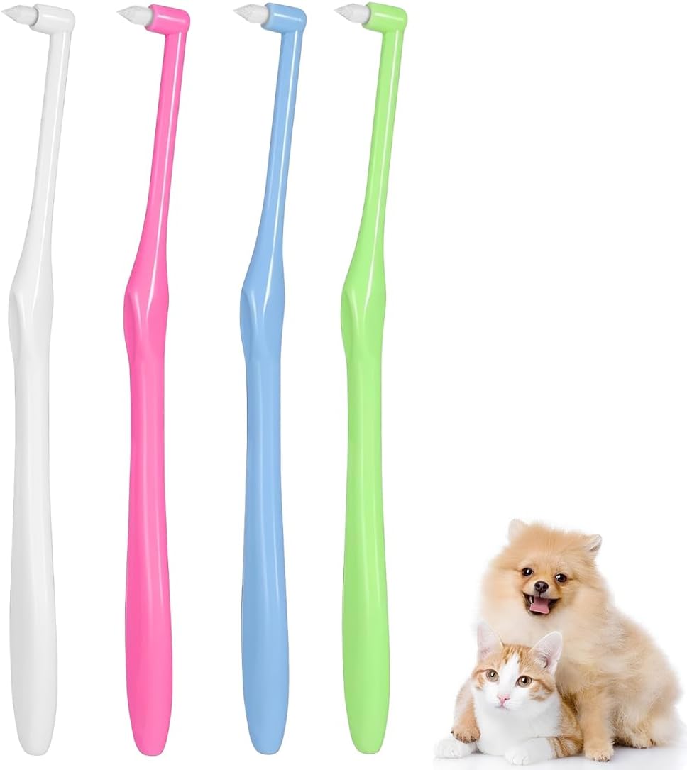 Cepillos de Dientes para Mascotas, 4 Piezas, con Cerdas de Nano Ultra Suaves