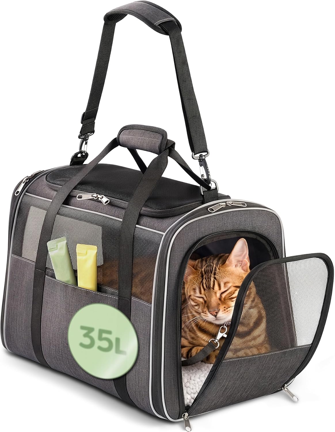 Knupis Transportín para Gatos y Perros Pequeños hasta 7kg – Cremallera